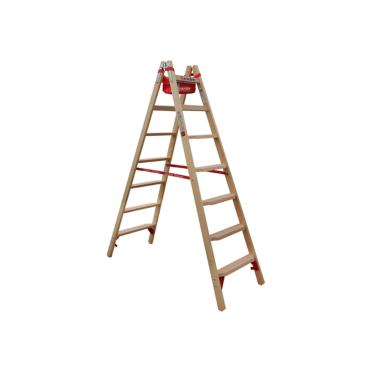 Escabeau en bois avec marches confortables – euroline (Illustration du produit 5)-4