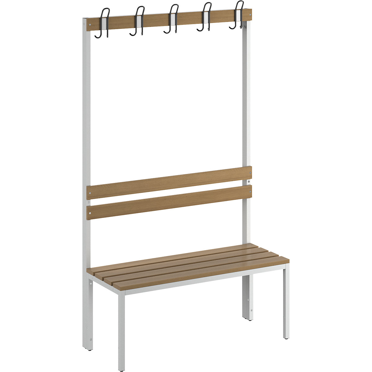 Banc de vestiaire avec dossier, unilatéral – eurokraft basic