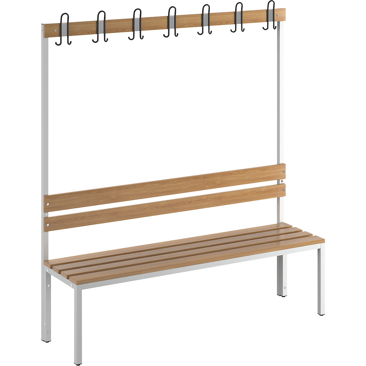 Banc de vestiaire avec dossier, unilatéral – eurokraft basic