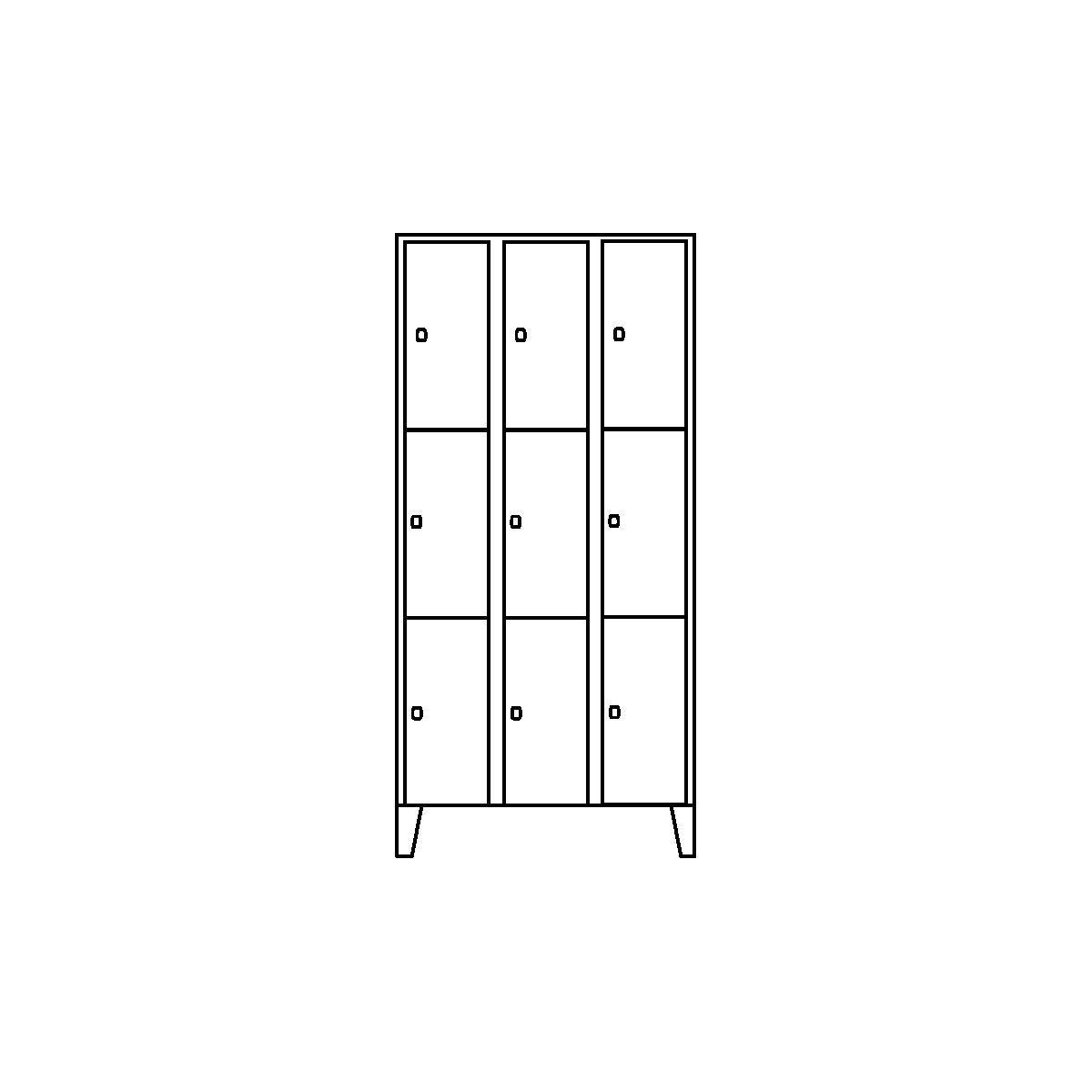 Armoire à trois casiers verrouillables Munich – Wolf (Illustration du produit 10)-9