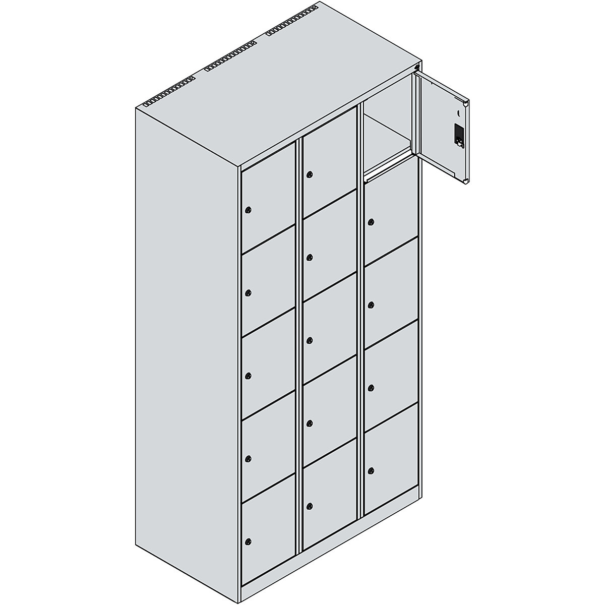 Vestiaire à 5 casiers Classic PLUS – C+P (Illustration du produit 3)-2