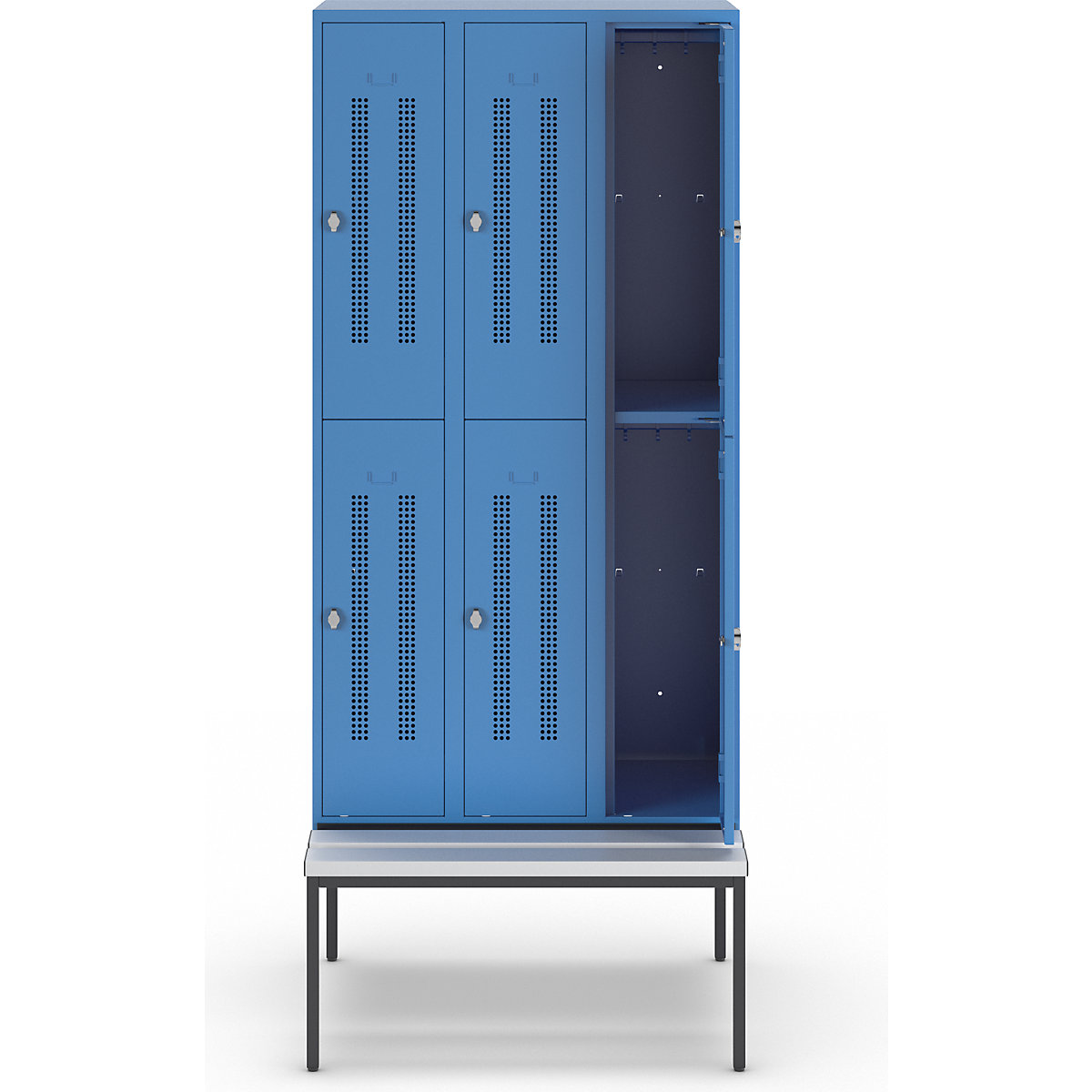 Vestiaire à deux étages Berlin 1 avec banc – Wolf (Illustration du produit 3)-2