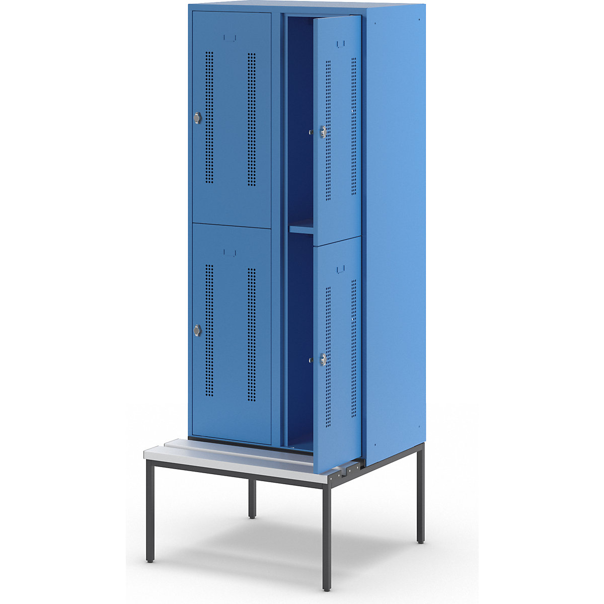 Vestiaire à deux étages Berlin 1 avec banc – Wolf (Illustration du produit 8)-7