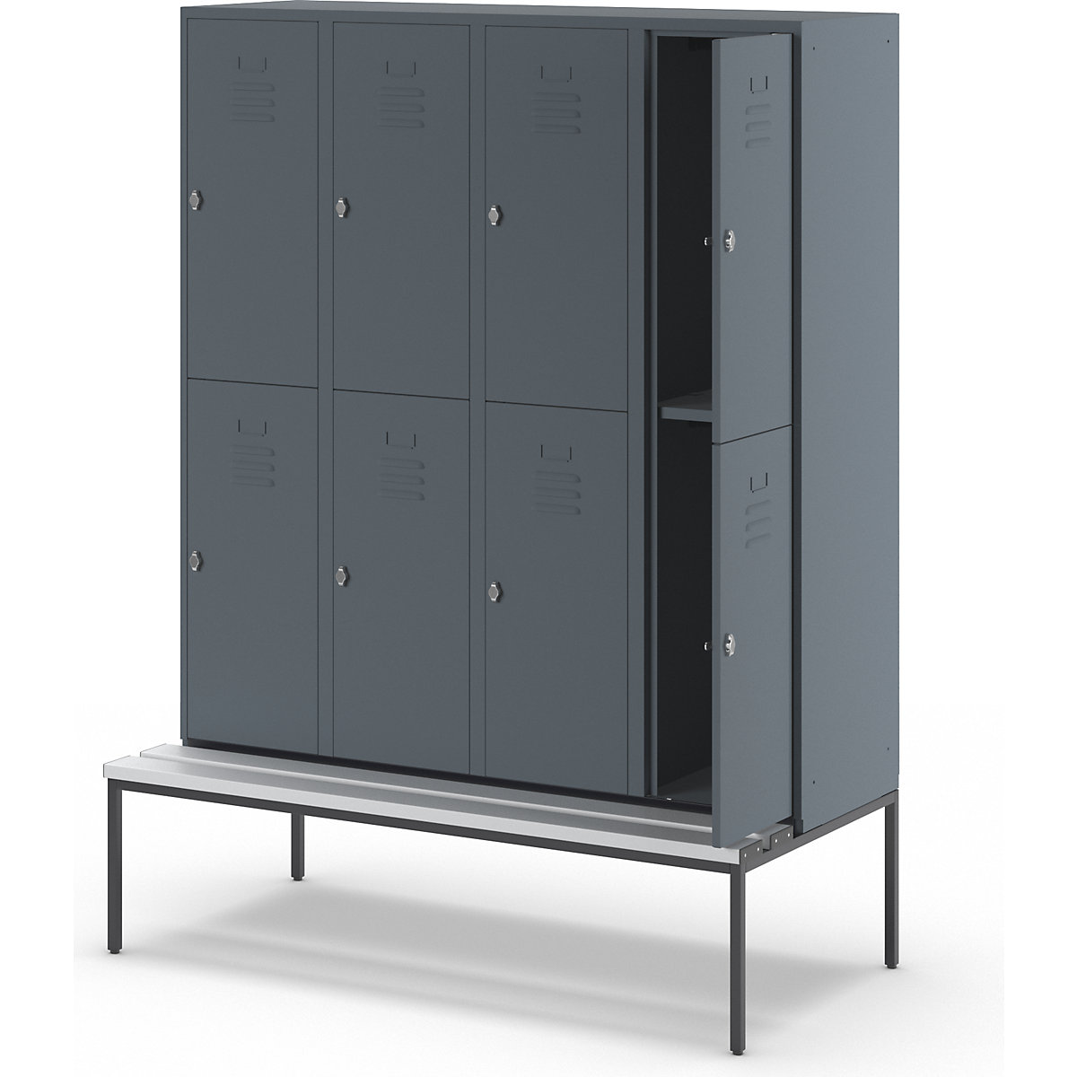 Vestiaire à deux étages Berlin 2 avec banc – Wolf (Illustration du produit 8)-7