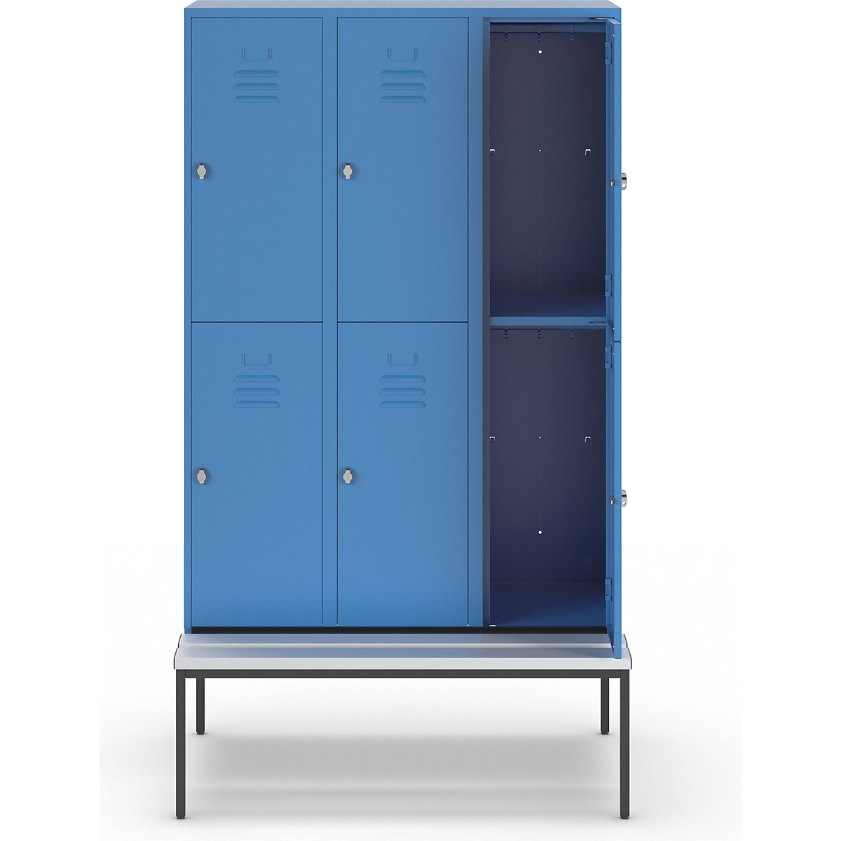 Vestiaire à deux étages Berlin 2 avec banc – Wolf (Illustration du produit 3)-2