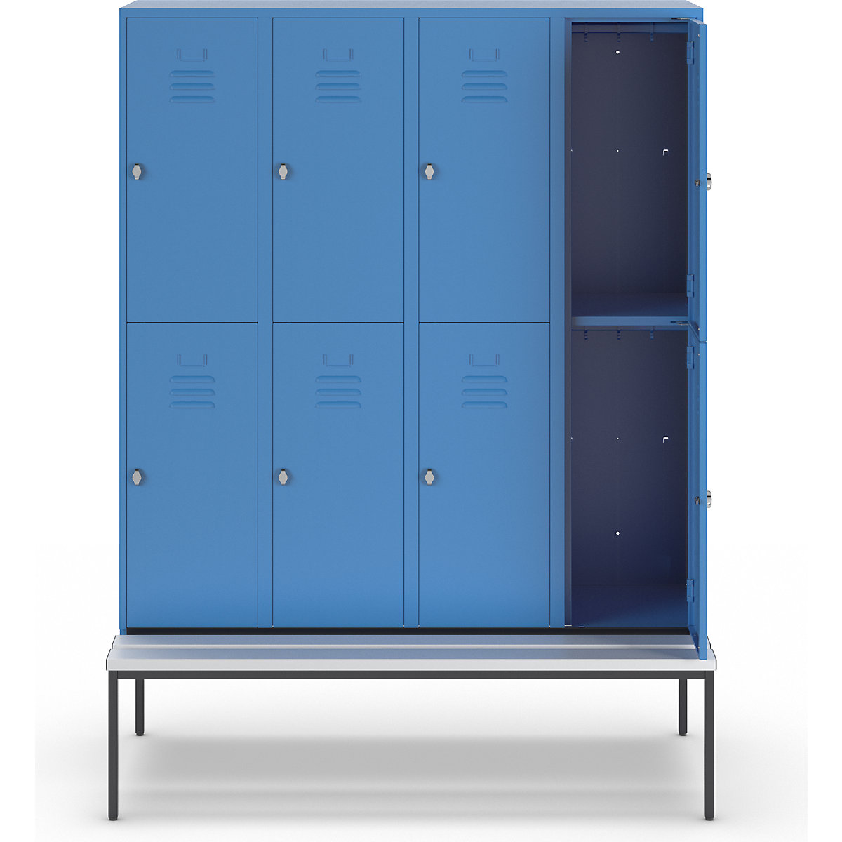 Vestiaire à deux étages Berlin 2 avec banc – Wolf (Illustration du produit 3)-2