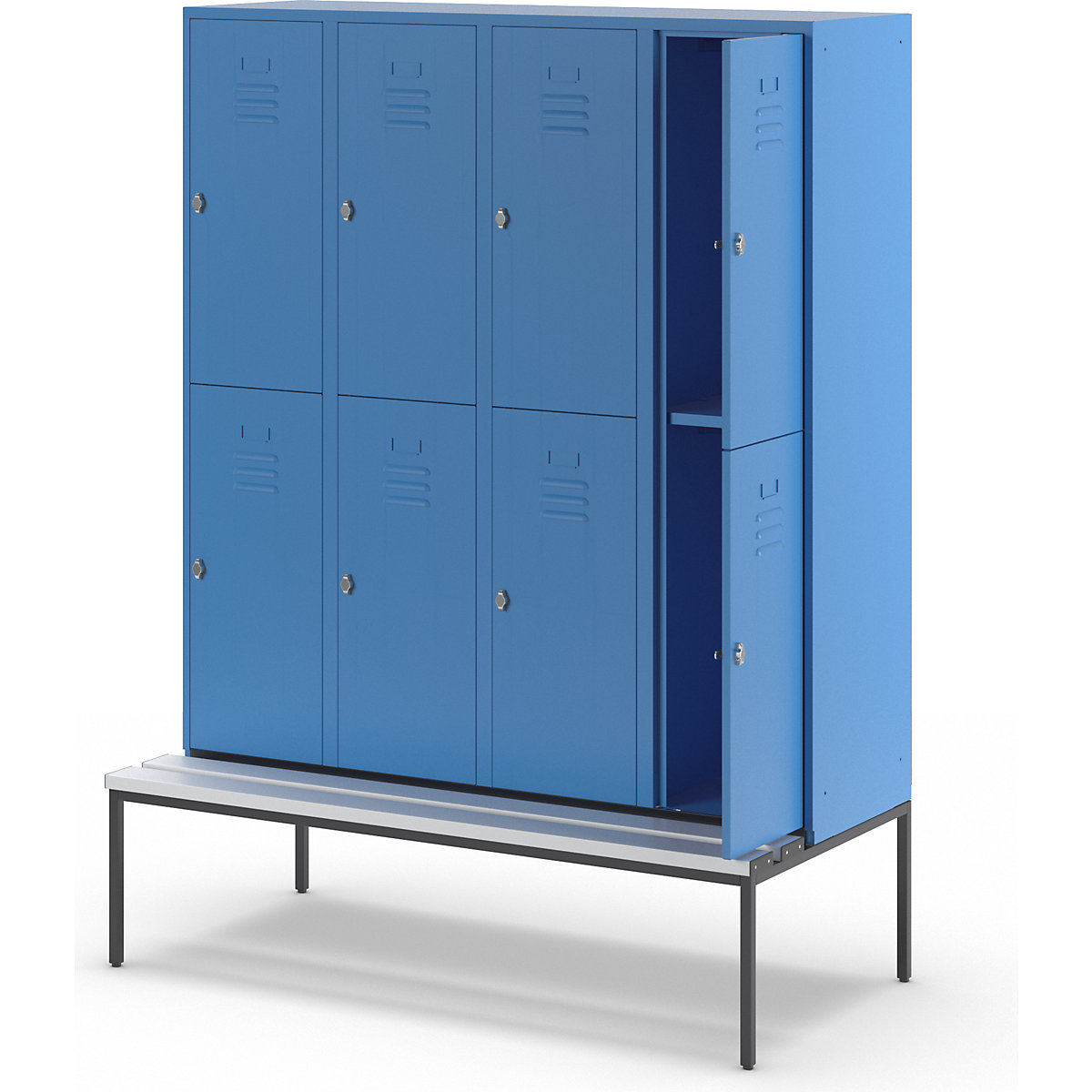 Vestiaire à deux étages Berlin 2 avec banc – Wolf (Illustration du produit 8)-7