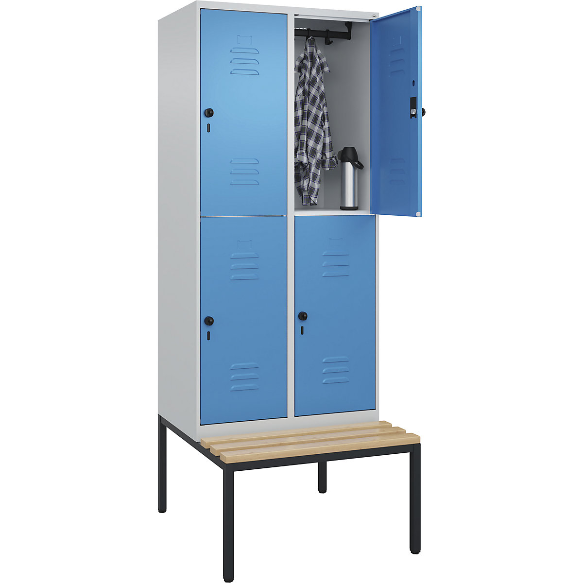 Vestiaire à deux étages Classic PLUS avec banc – C+P
