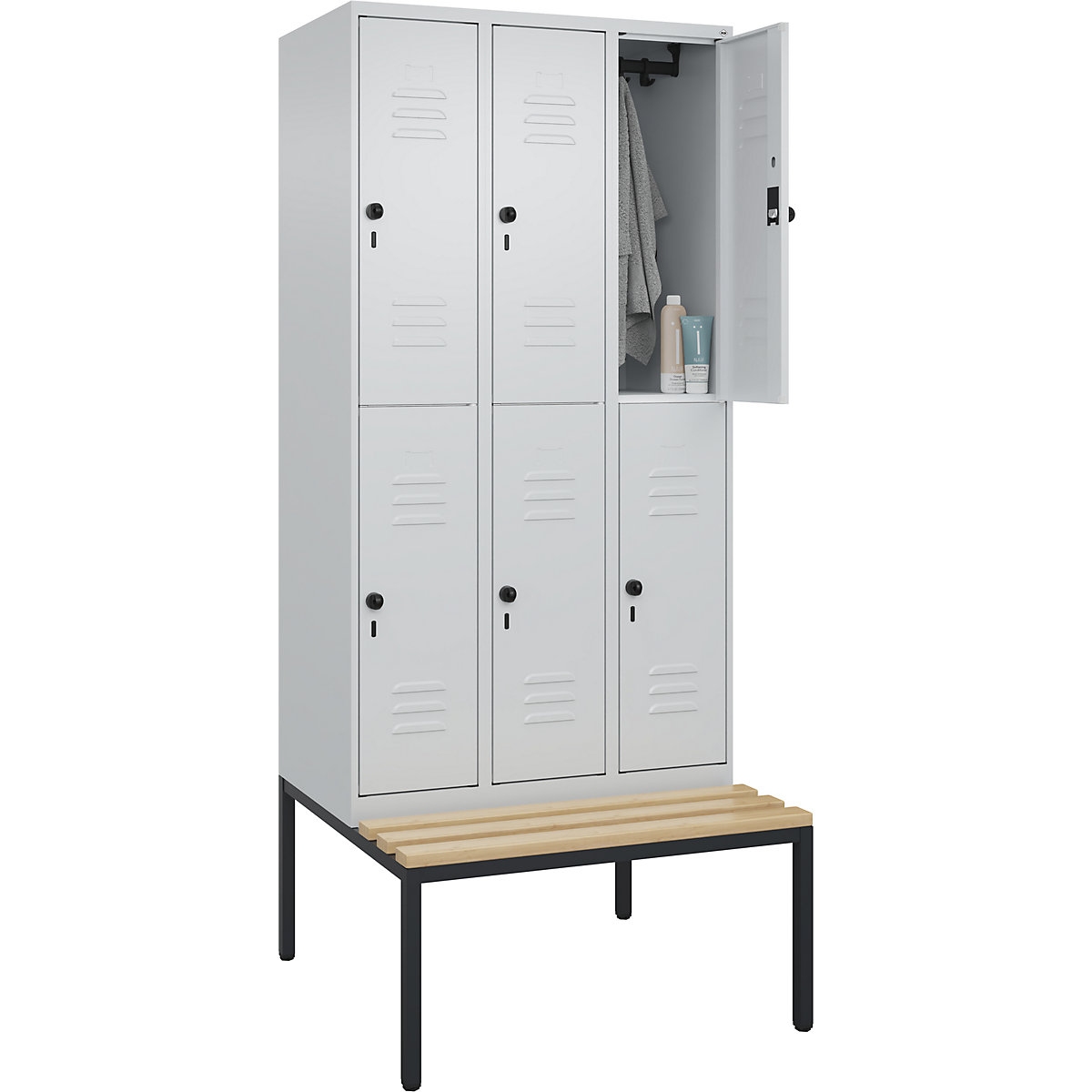 Vestiaire à deux étages Classic PLUS avec banc – C+P