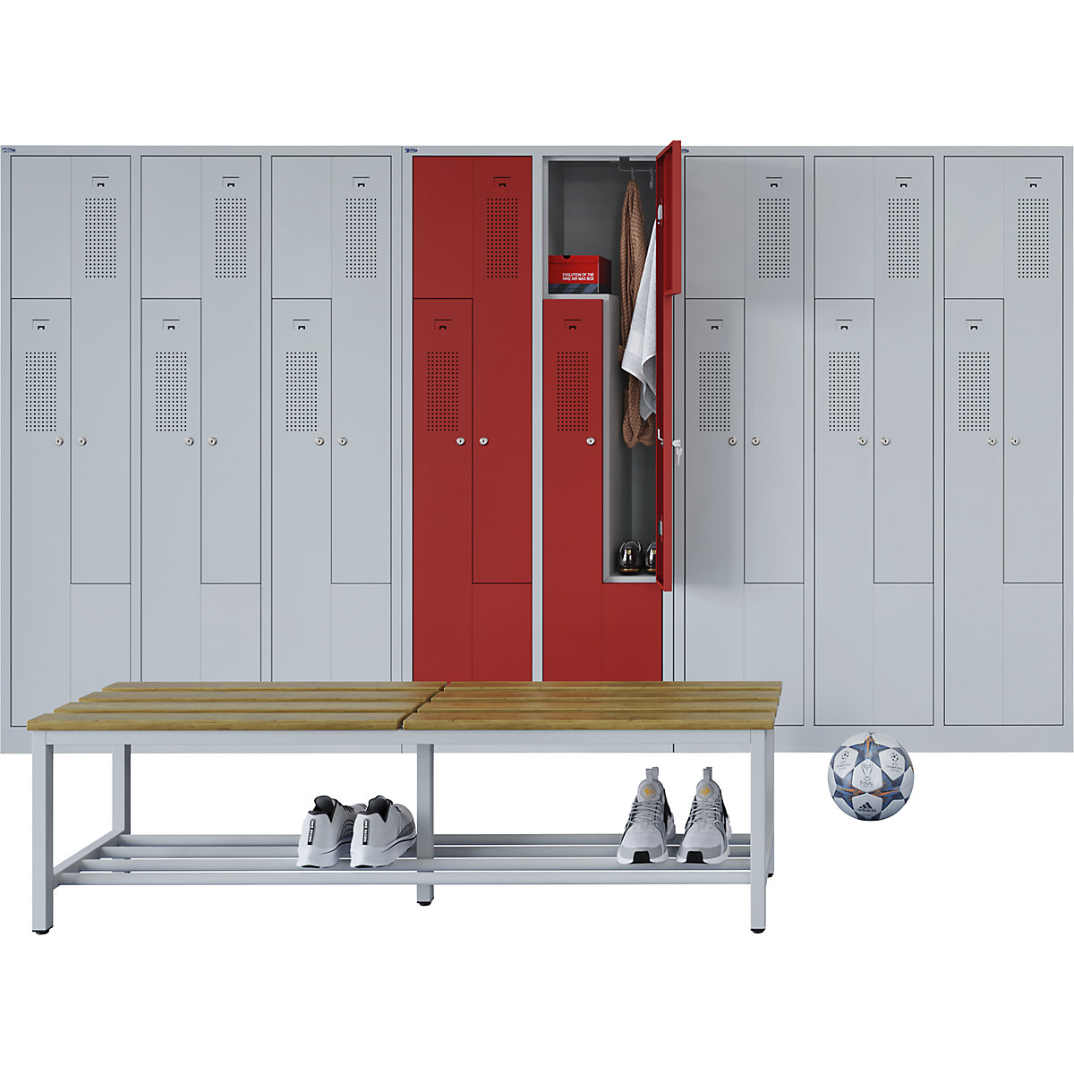 Vestiaire à portes en Z Amsterdam – eurokraft basic (Illustration du produit 12)-11