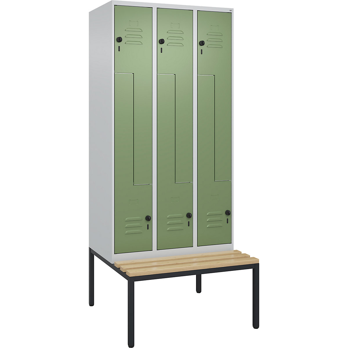 Vestiaire à portes en Z Classic PLUS avec banc – C+P (Illustration du produit 4)-3