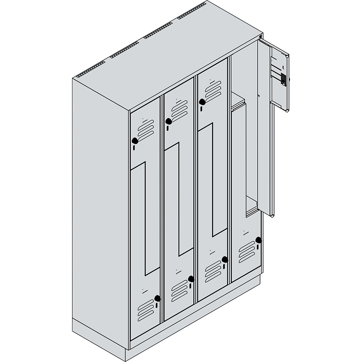 Vestiaire à portes en Z Classic PLUS – C+P (Illustration du produit 3)-2