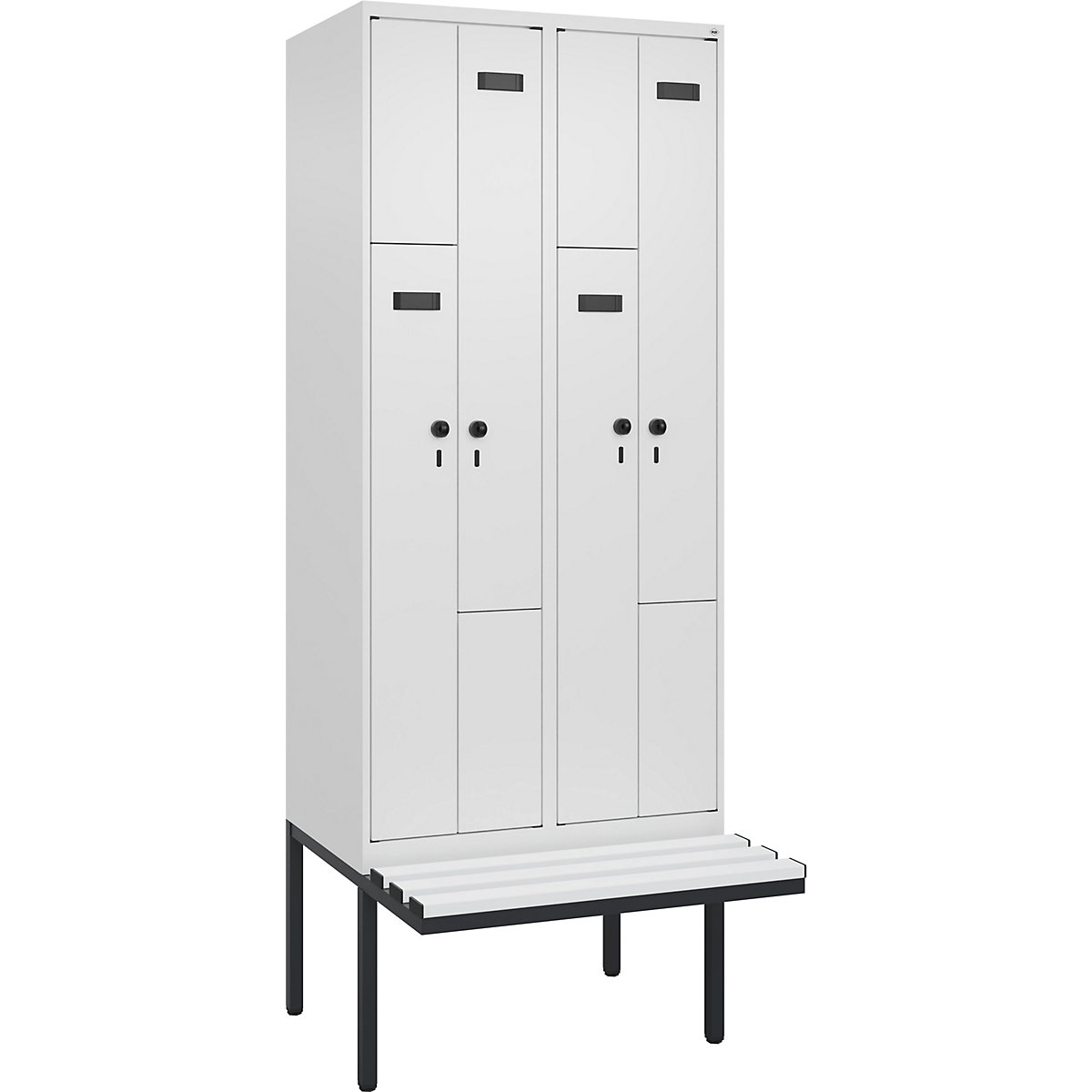 Vestiaire à portes en Z Evolo PLUS avec banc (Illustration du produit 2)-1