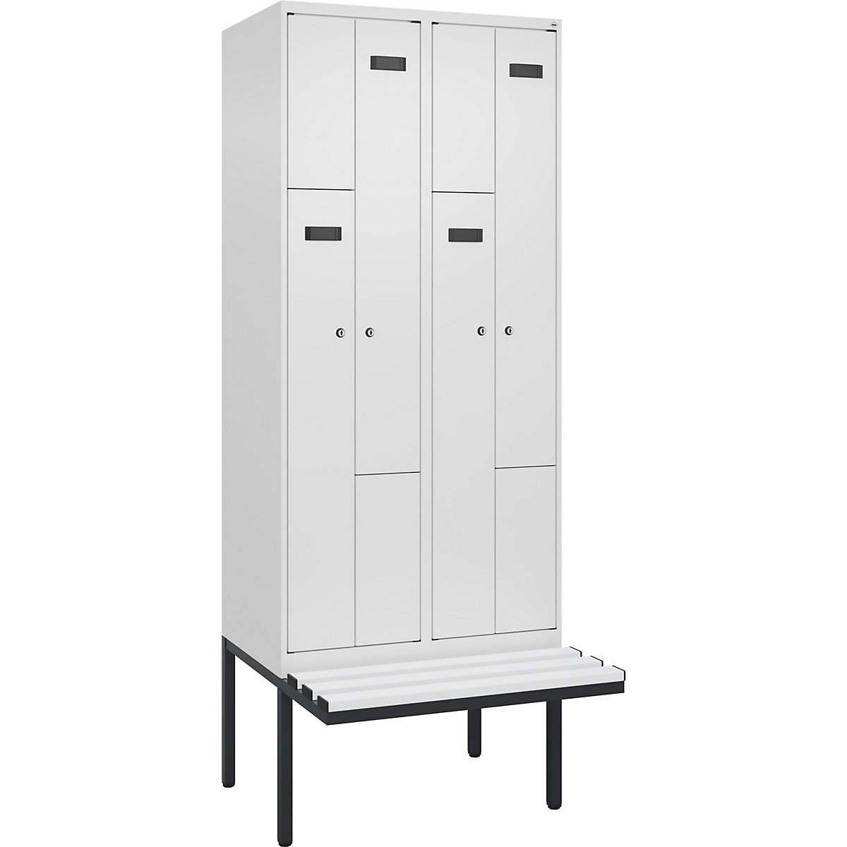 Vestiaire à portes en Z Evolo PLUS avec banc (Illustration du produit 2)-1