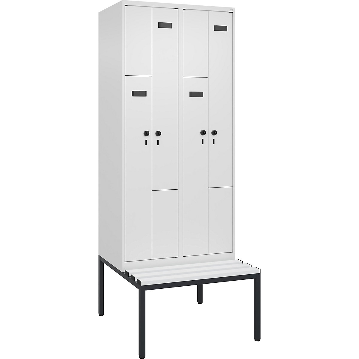 Vestiaire à portes en Z Evolo PLUS avec banc (Illustration du produit 2)-1