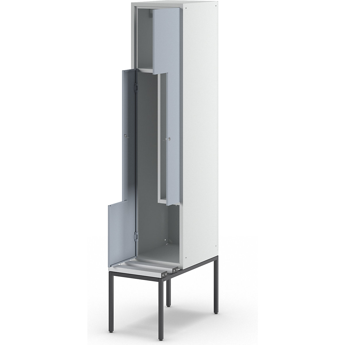 Vestiaire à portes en Z München avec banc – Wolf (Illustration du produit 7)-6