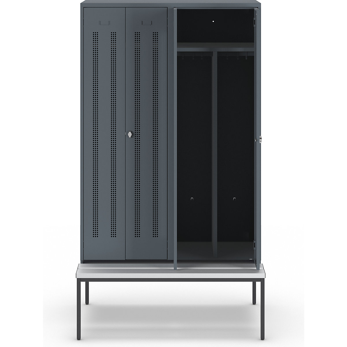 Vestiaire linge propre/linge sale Berlin 1 avec banc – Wolf (Illustration du produit 3)-2