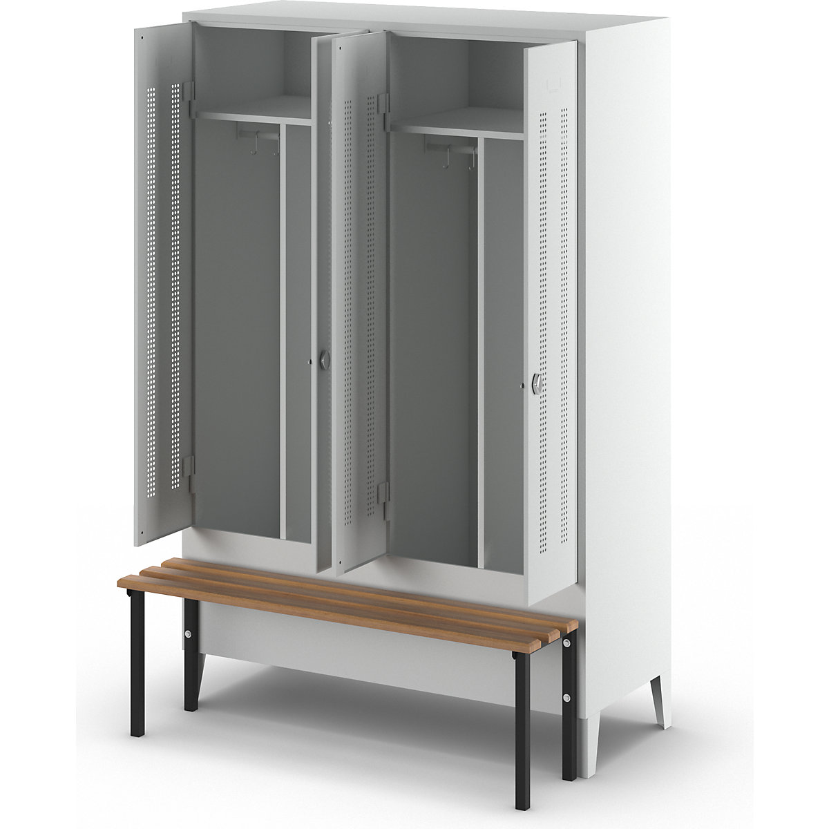 Vestiaire linge propre/linge sale Berlin 1 avec banc – Wolf (Illustration du produit 7)-6