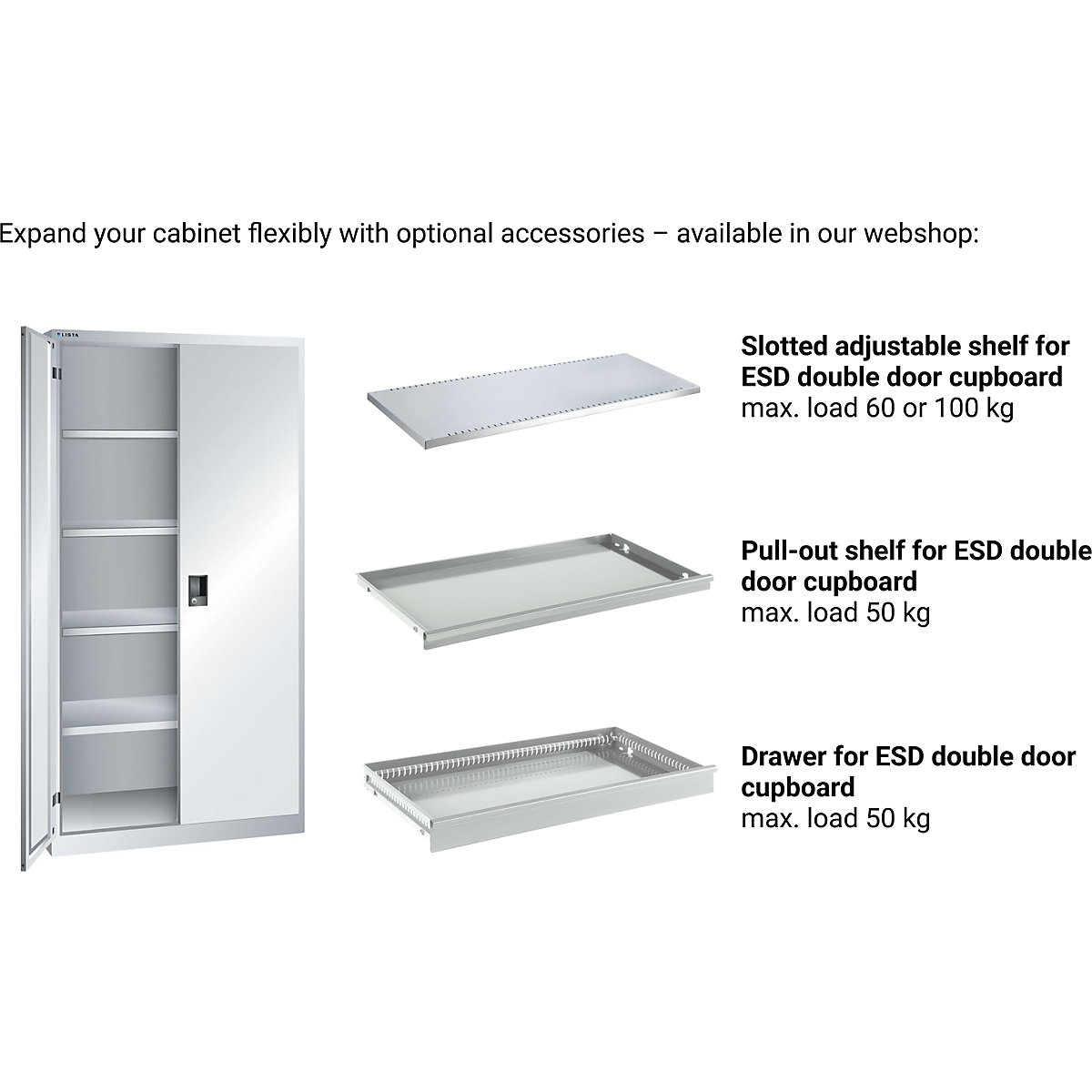 Armoire ESD à portes battantes – LISTA (Illustration du produit 2)-1