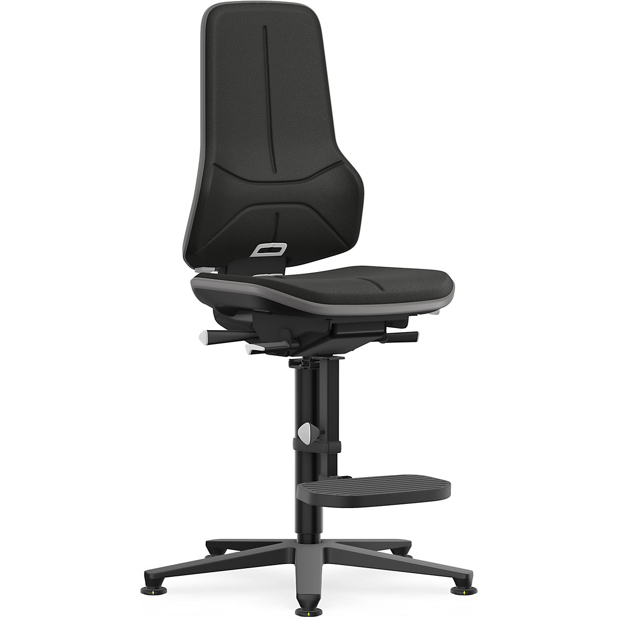 Siège d'atelier antistatique NEON, avec patins et repose pieds – bimos (Illustration du produit 34)-33