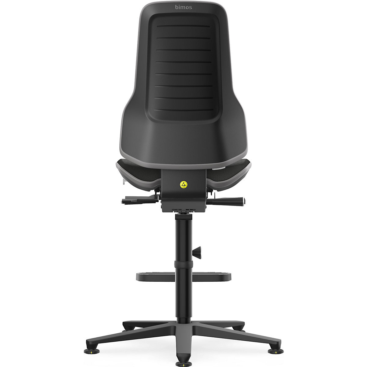 Siège d'atelier antistatique NEON, avec patins et repose pieds – bimos (Illustration du produit 23)-22