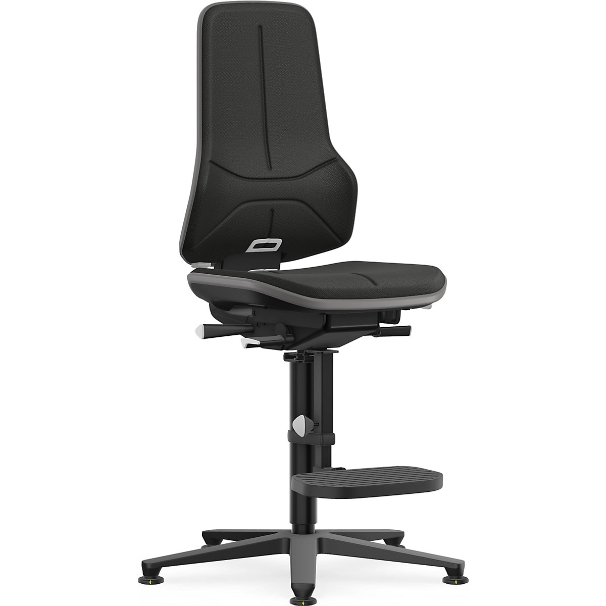 Siège d'atelier antistatique NEON, avec patins et repose pieds – bimos (Illustration du produit 24)-23