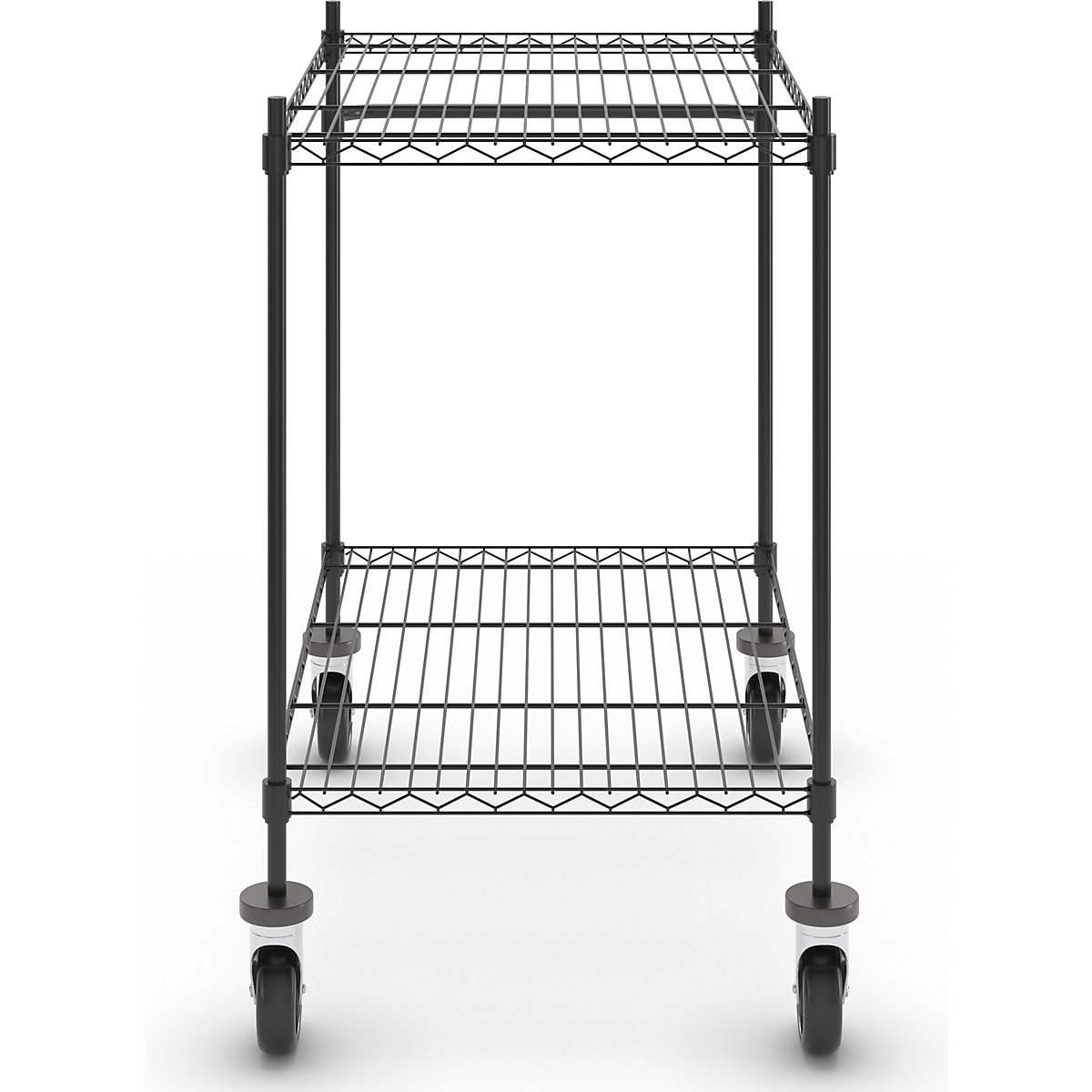 Chariot à plateaux en fil métallique noir (Illustration du produit 3)-2