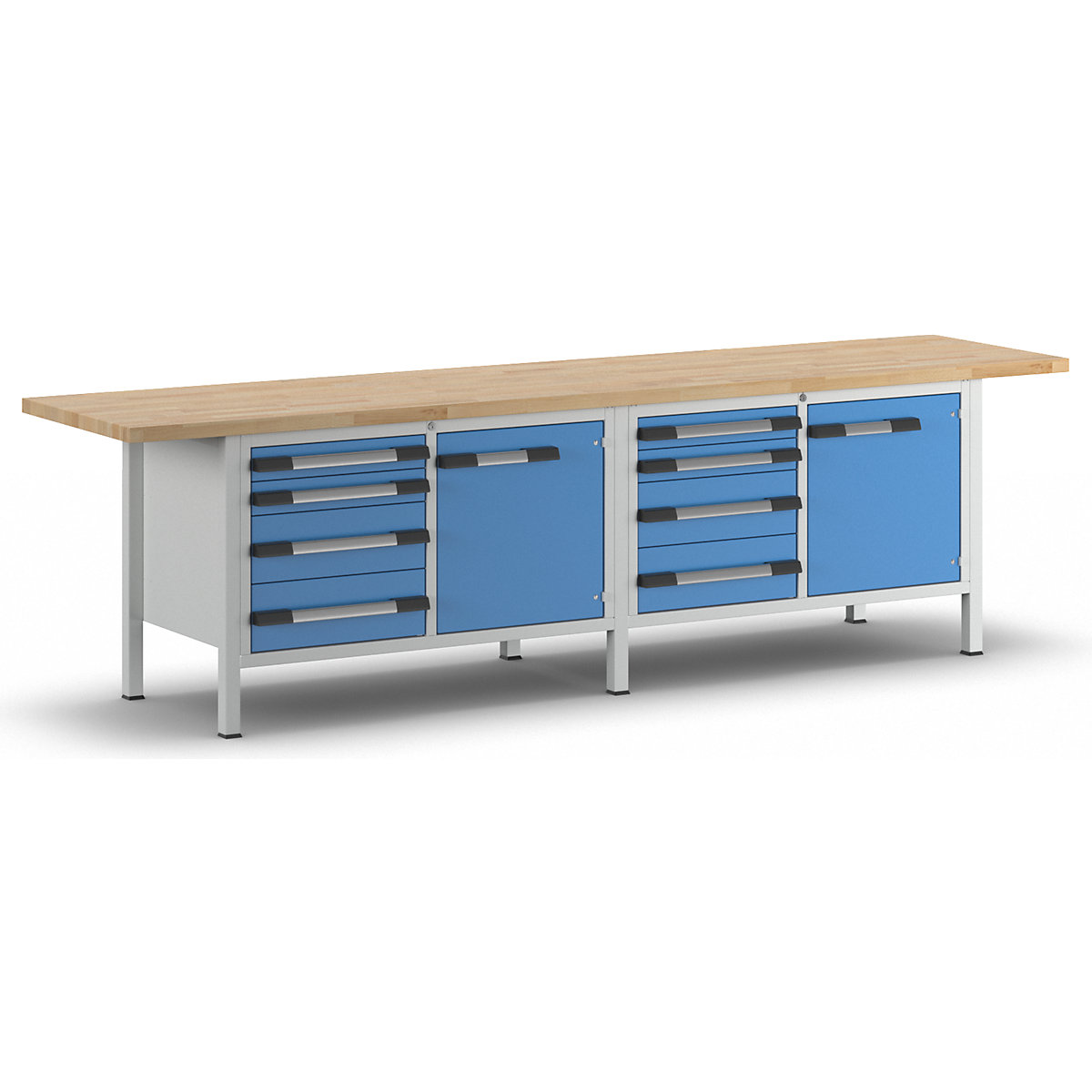 Établi, sur piétement série 8000 – eurokraft pro