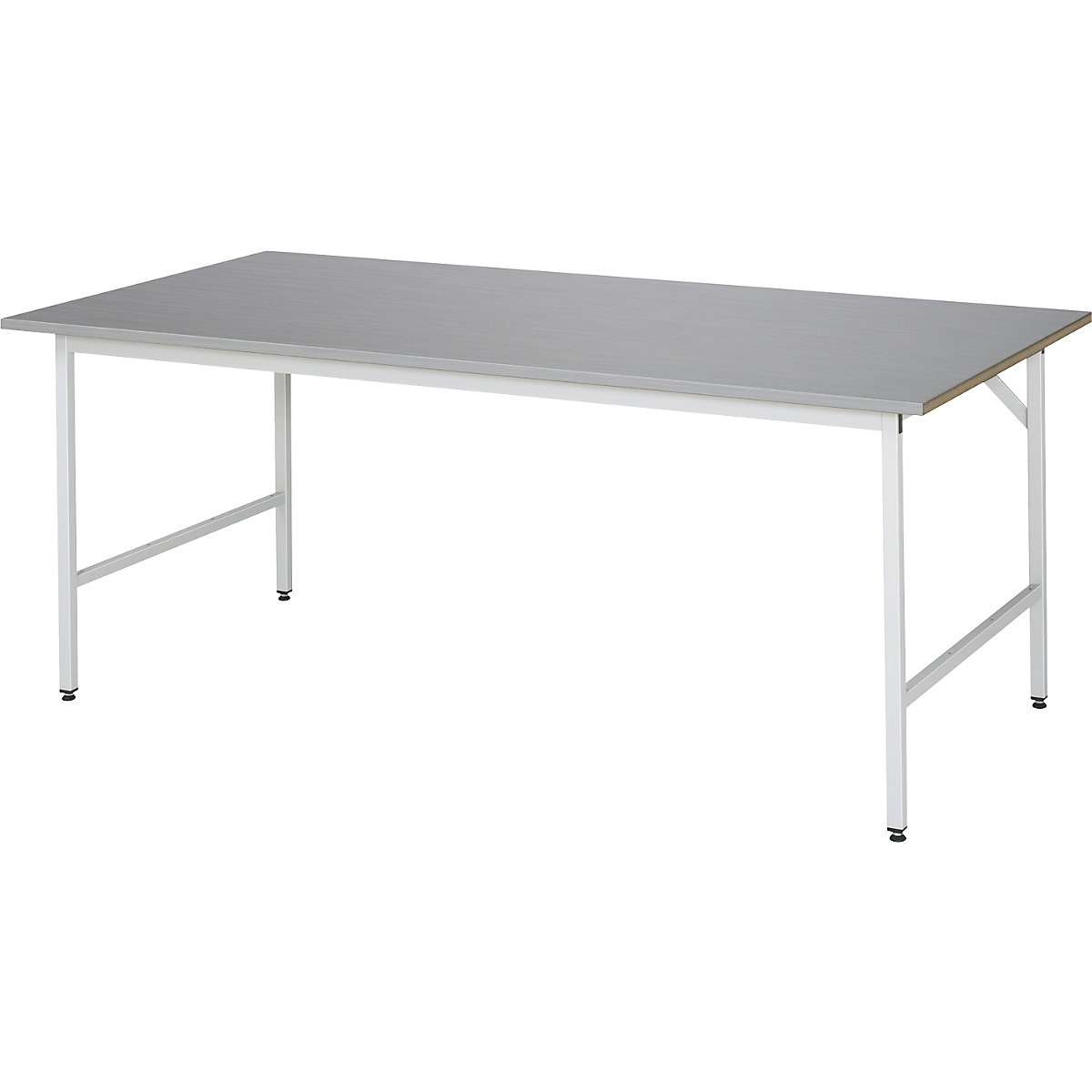 Poste de travail réglable en hauteur – RAU, piétement 30 x 30 mm, plateau en inox, l x p 2000 x 1000 mm-3