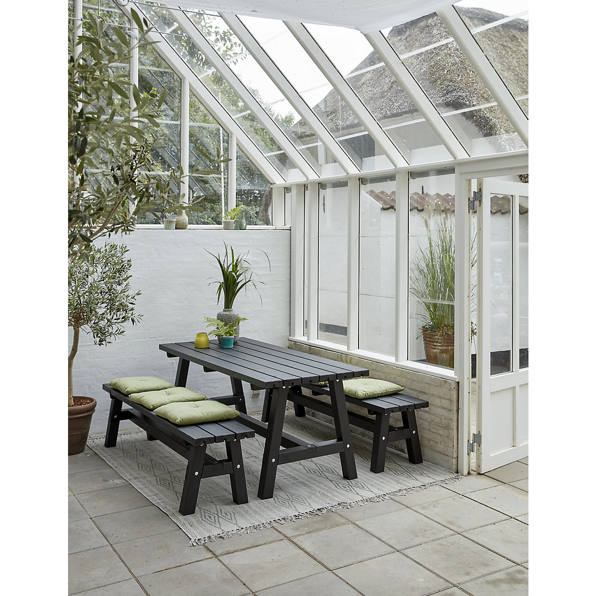 Ensemble table et 2 bancs (Illustration du produit 2)-1