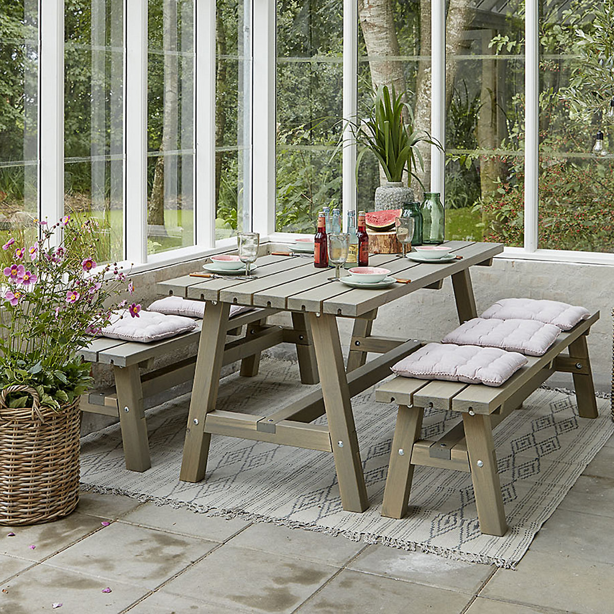 Ensemble table et 2 bancs (Illustration du produit 3)-2