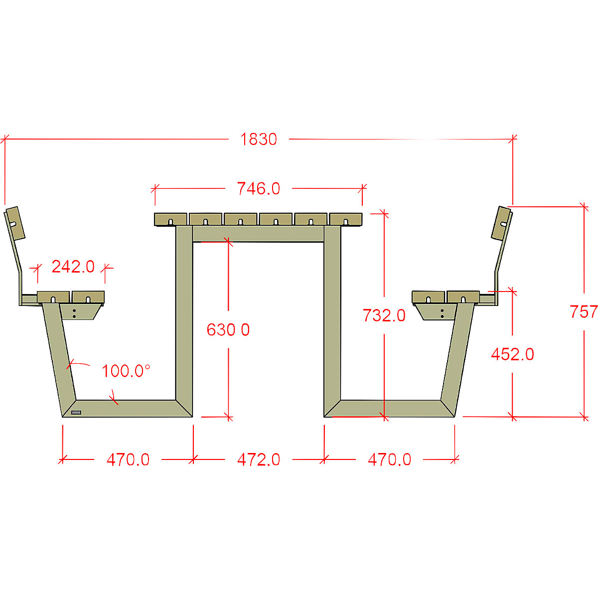 Ensemble table et bancs pour 6 personnes (Illustration du produit 5)-4