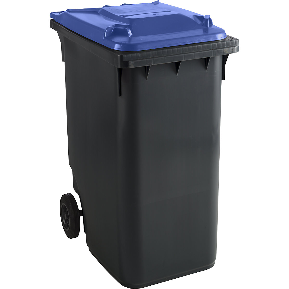 Poubelle en plastique conforme DIN EN 840, capacité 360 l, l x h x p 665 x 1115 x 880 mm, anthracite/bleu-1