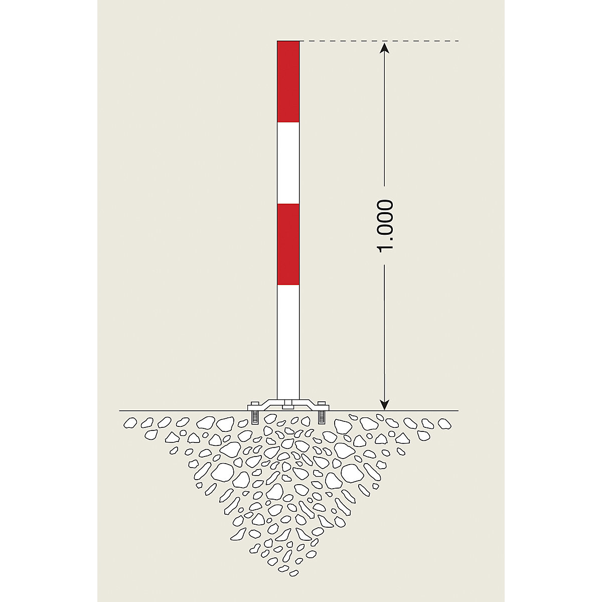 Potelet de délimitation en acier – Moravia (Illustration du produit 2)-1