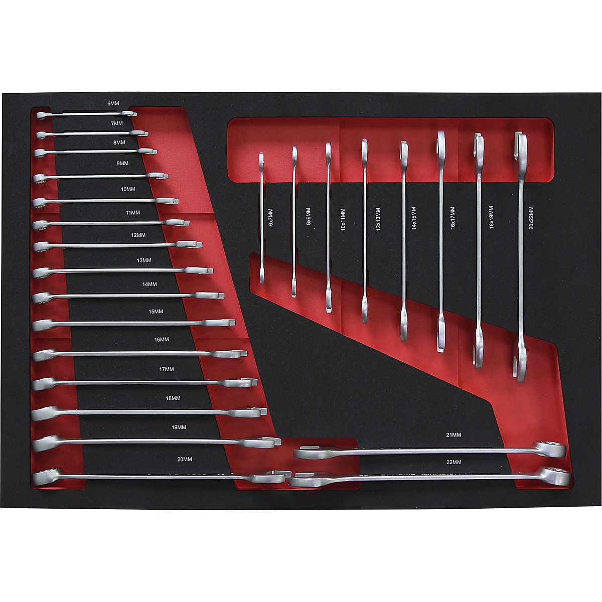 Kit d&rsquo;outils avec compartiment en mousse bicolore