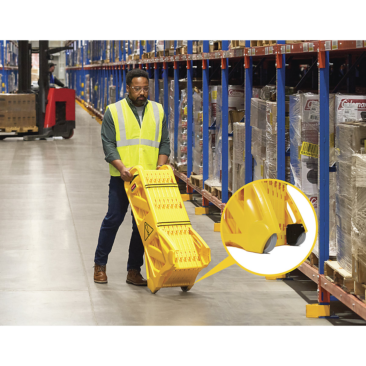 Barrière de délimitation mobile en polyéthylène – Rubbermaid (Illustration du produit 8)-7