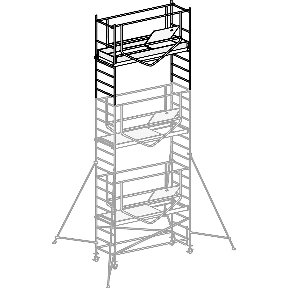 Escada telescópica – HYMER: SC 40, com apoios articuláveis