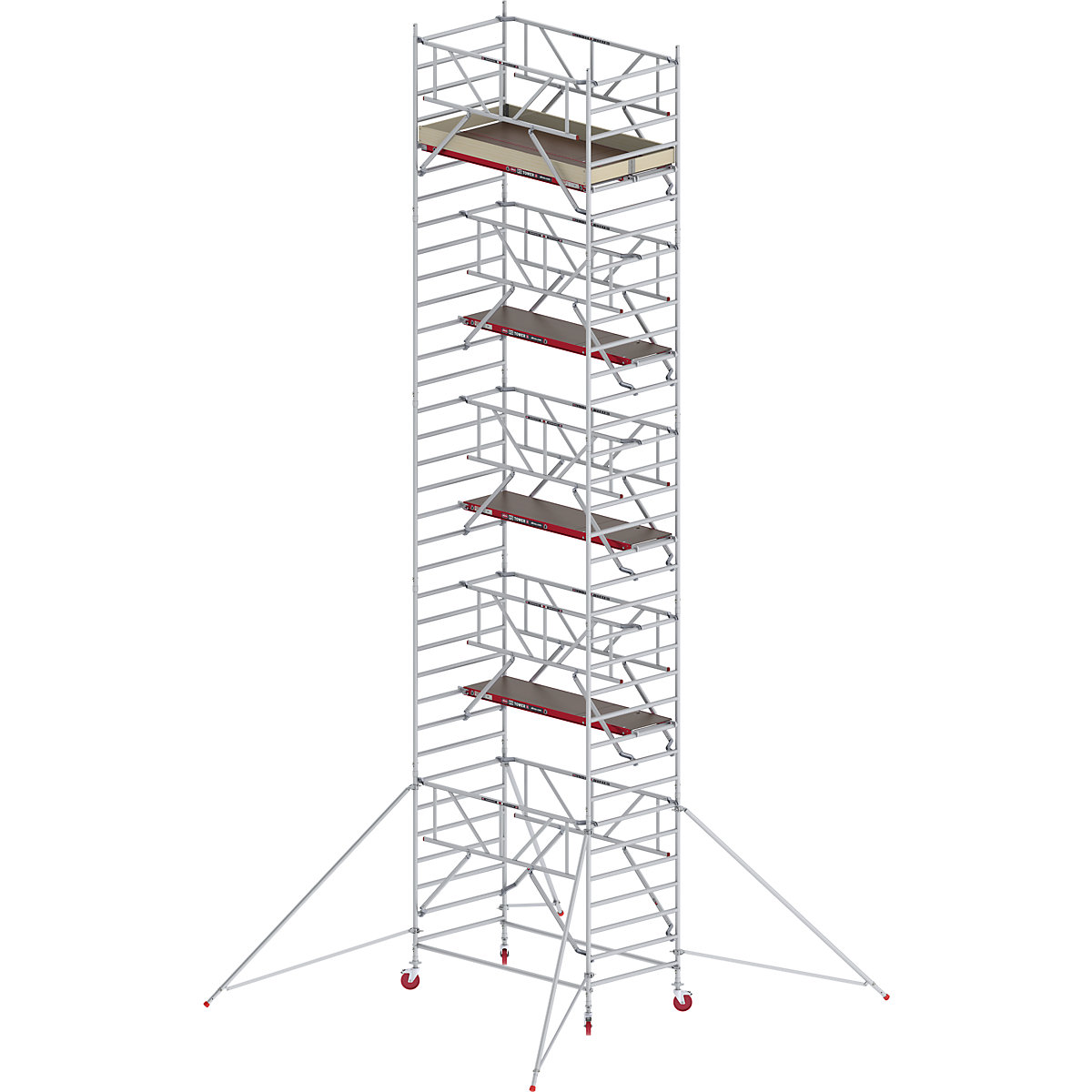 Andaime móvel largo RS TOWER 42 com Safe-Quick® – Altrex, plataforma de madeira, comprimento 2,45 m, altura de trabalho 11,20 m-3