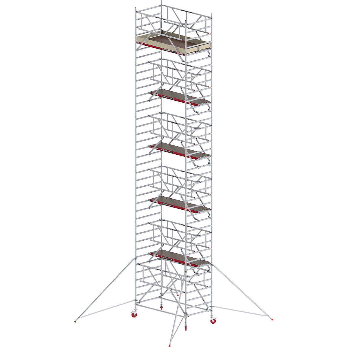 Andaime móvel largo RS TOWER 42 com Safe-Quick® – Altrex, plataforma de madeira, comprimento 2,45 m, altura de trabalho 12,2 m-10