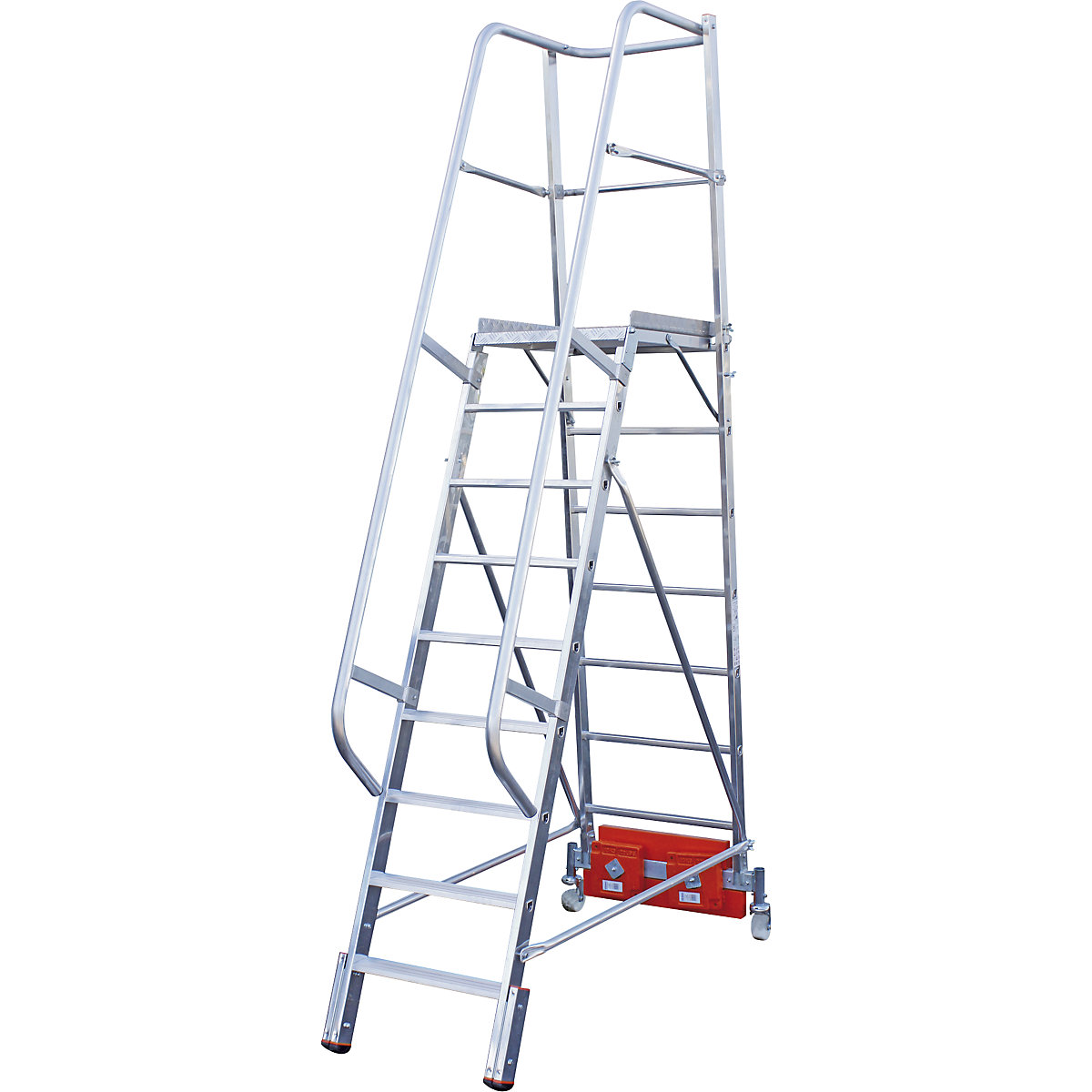 Escada de alumínio com plataforma STABILO Vario compacta – KRAUSE, para corredores estreitos, largura 820 mm, 9 degraus-5