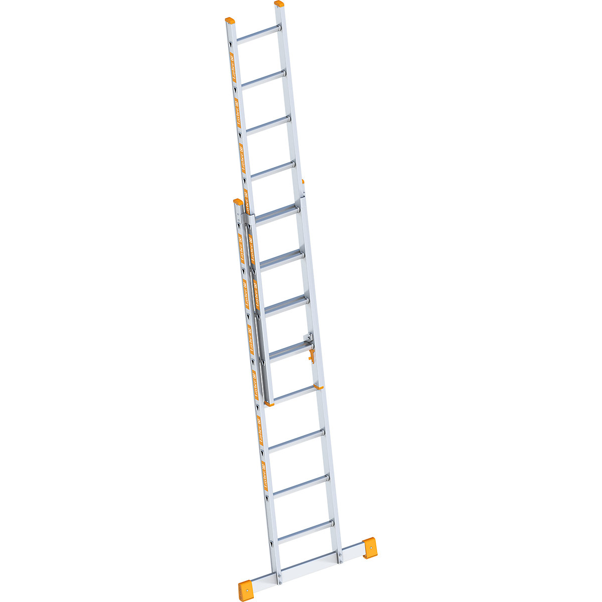 Escada de regulação por deslize em alumínio – Layher, 2 peças, extensível, 2 x 8 degraus com travessa-4