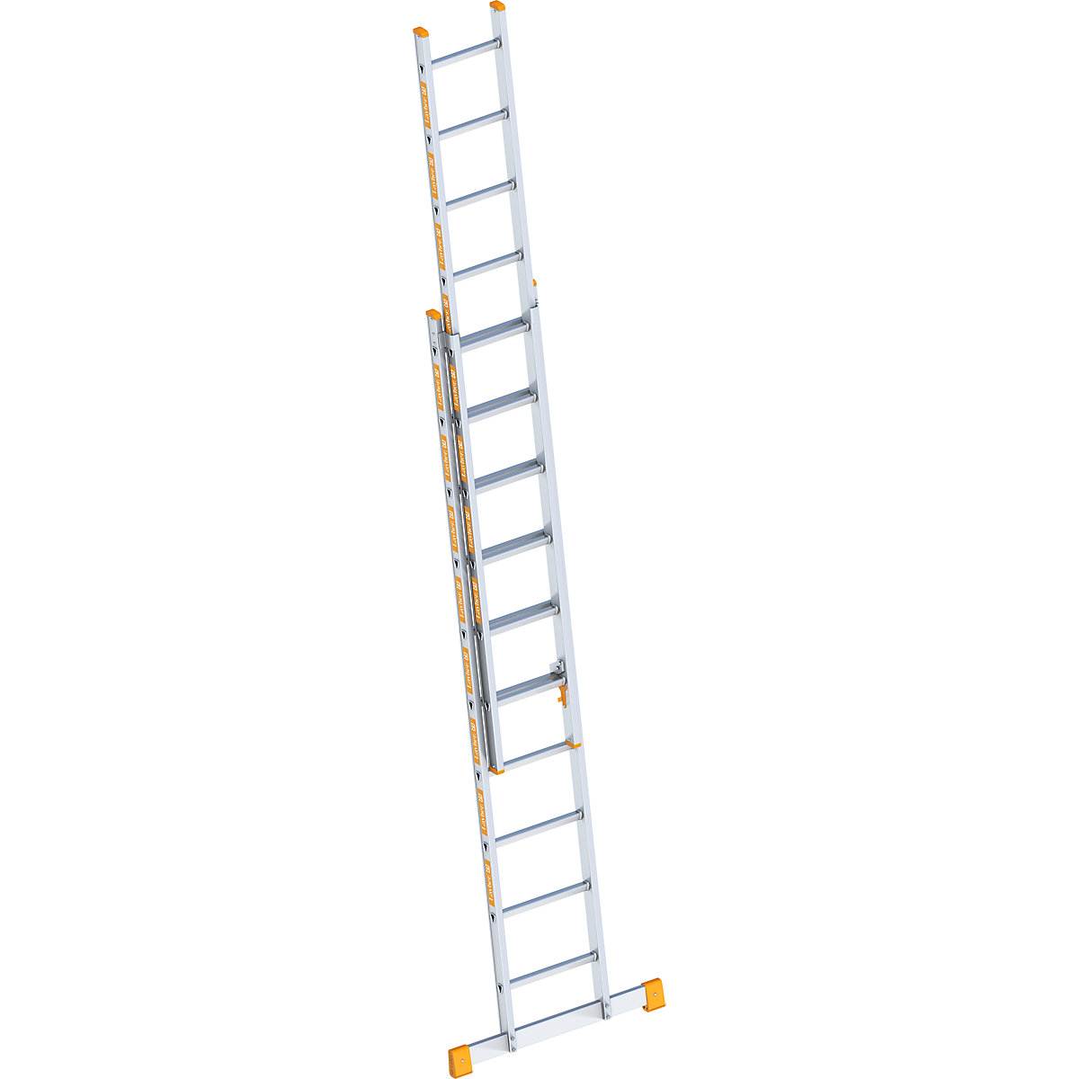 Escada de regulação por deslize em alumínio – Layher, 2 peças, extensível, 2 x 10 degraus com travessa-3