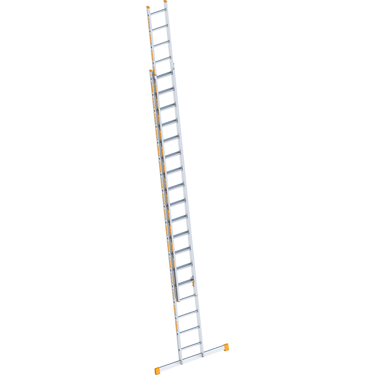 Escada de regulação por deslize em alumínio – Layher, 2 peças, extensível, 2 x 18 degraus com travessa-1
