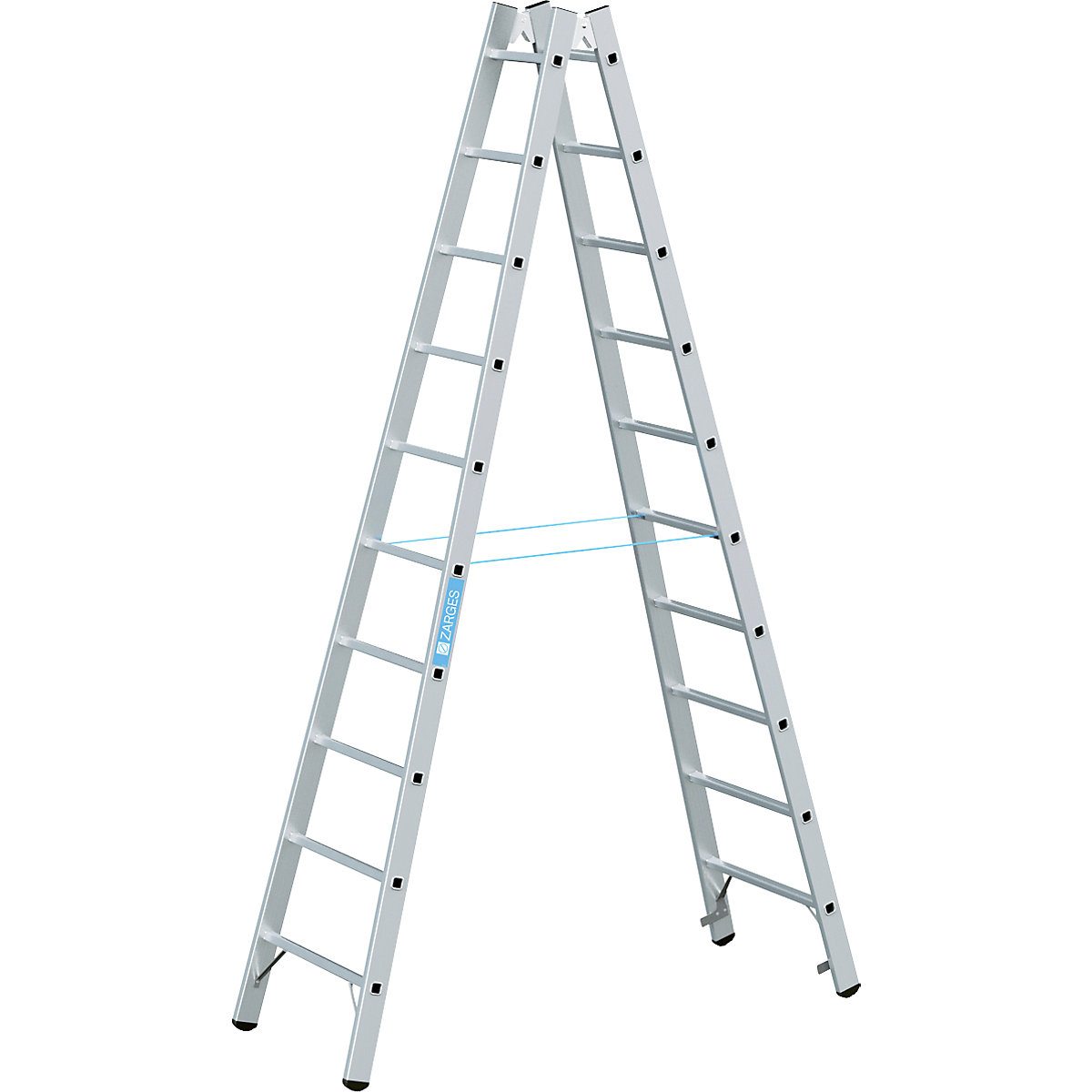 Escada de degraus profissional – ZARGES, com subida dos dois lados, 2 x 10 degraus-5