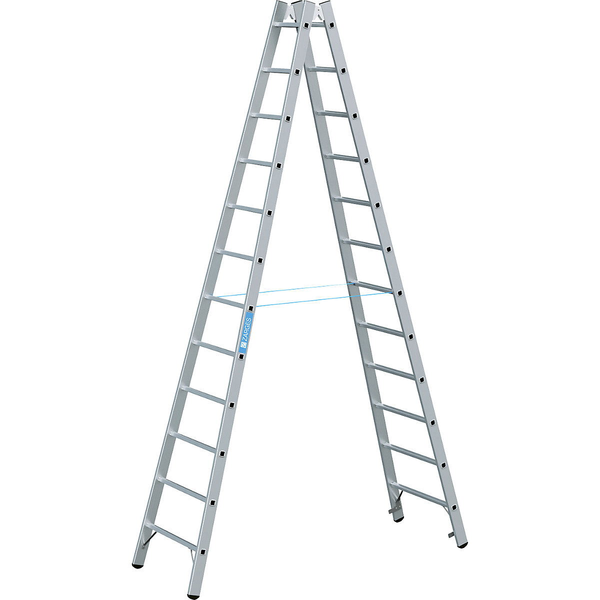 Escada de degraus profissional – ZARGES, com subida dos dois lados, 2 x 12 degraus-4