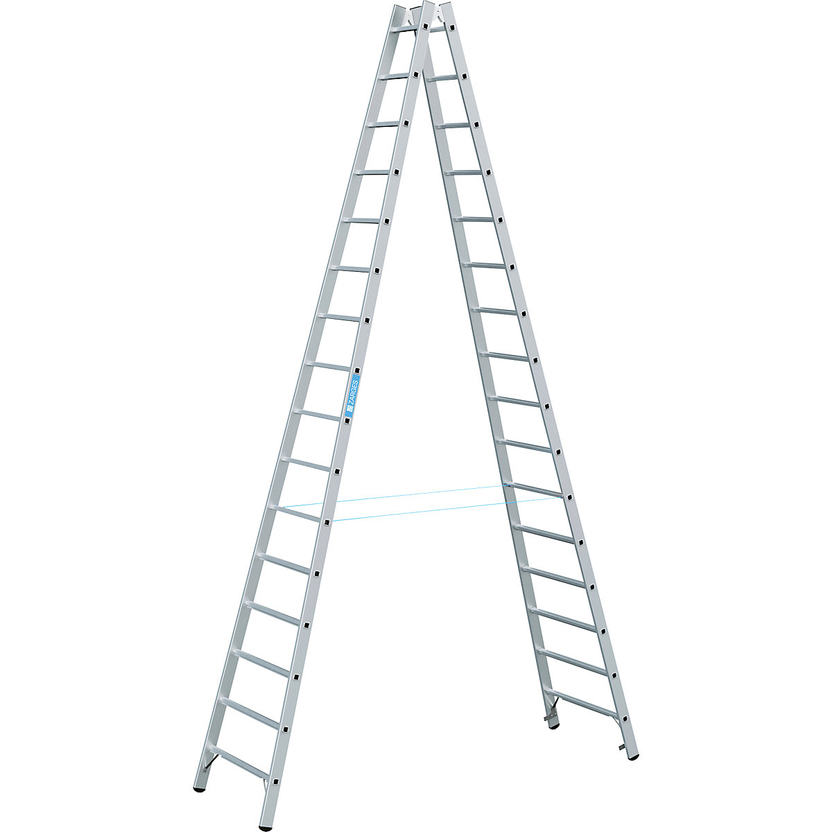 Escada de degraus profissional – ZARGES, com subida dos dois lados, 2 x 16 degraus-8