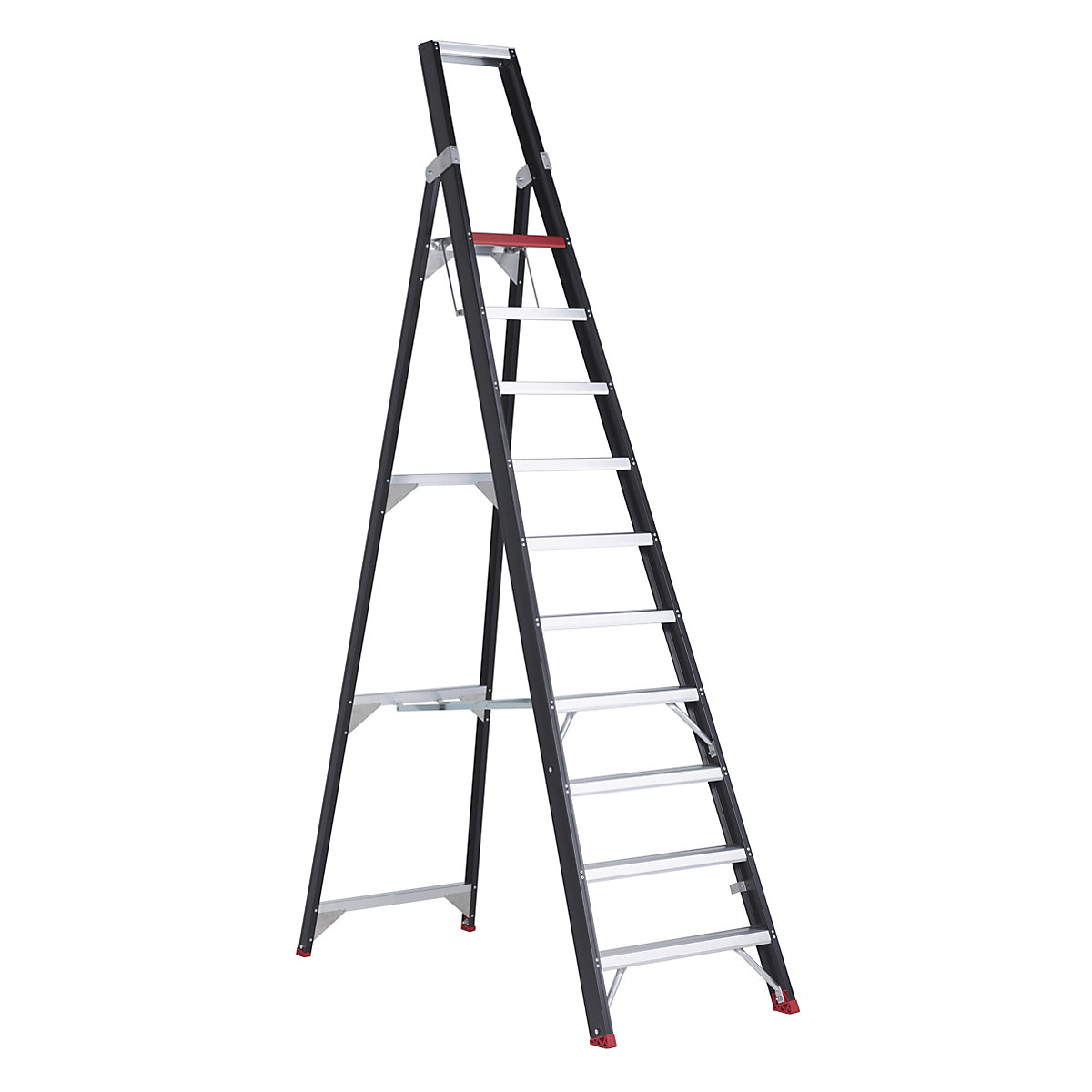 Escada dupla de segurança – Altrex, subida de um lado, 10 degraus com plataforma-7
