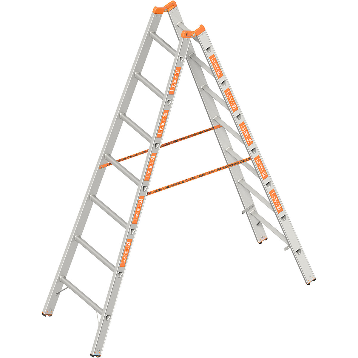 Escada dupla – Layher, subida dos dois lados, 2 x 7 degraus-6
