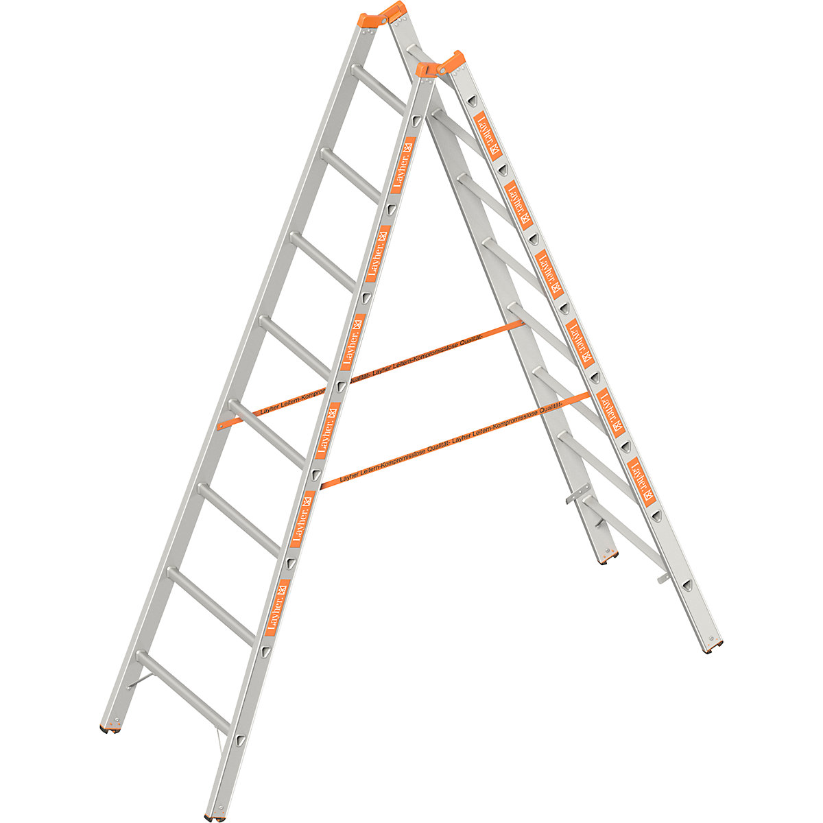 Escada dupla – Layher, subida dos dois lados, 2 x 8 degraus-11