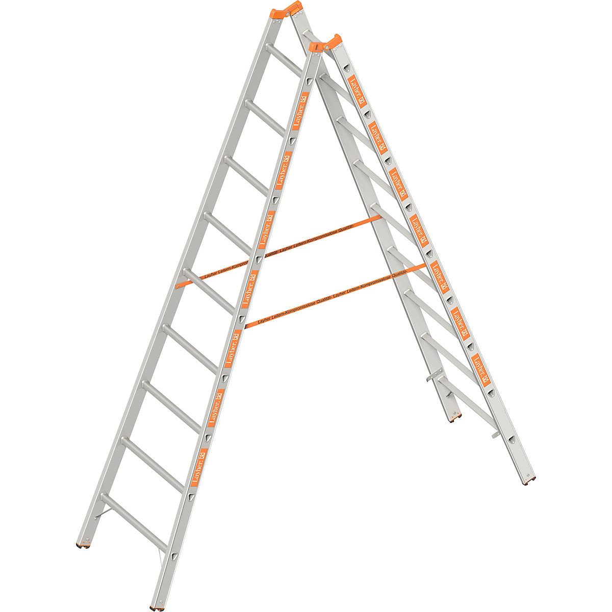 Escada dupla – Layher, subida dos dois lados, 2 x 9 degraus-5